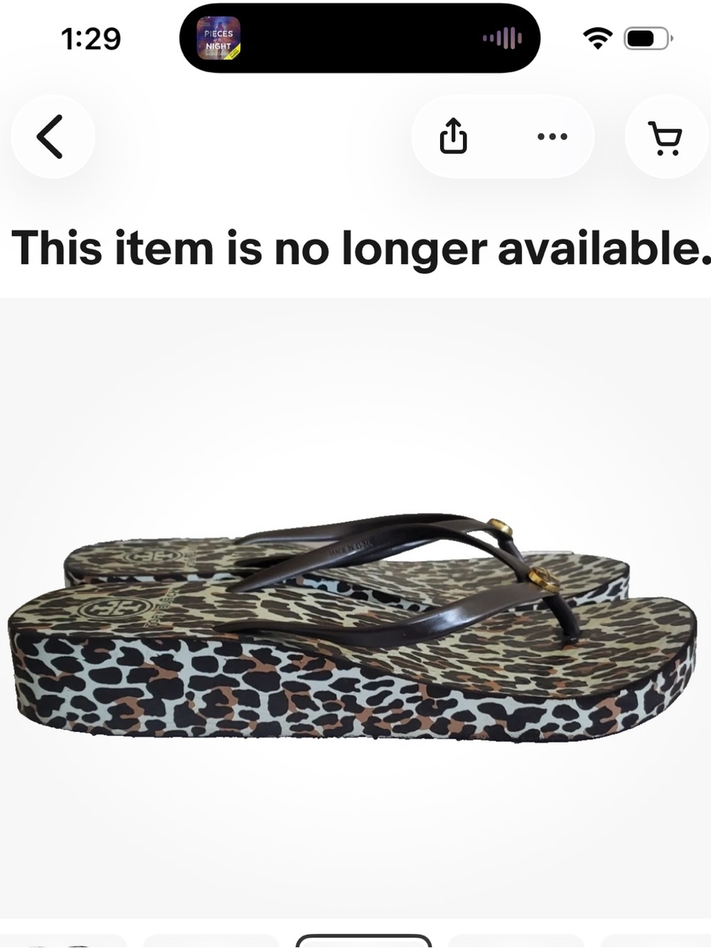 Tory Burch Leopard Print Thandie wedge Flip Flops size 9 - Picture 3 of 3